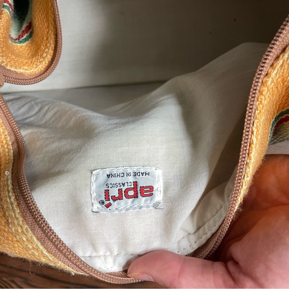 VINTAGE Baja blanket style woven cotton and leather Tote Bag - Picture 8 of 8